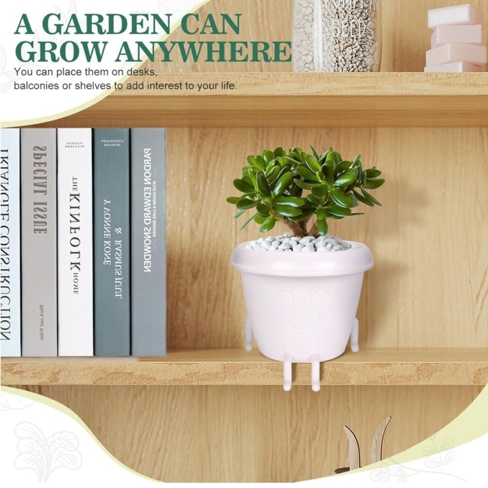 White Seated Smiling Planters - Picture 3 of 6
